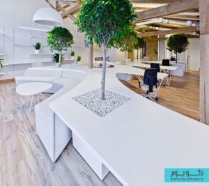 طراحی داخلی دفتر کار سبز 