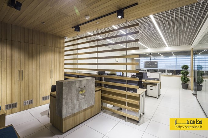 طراحی داخلی دفتر کار مدرن با دکوراسیون چوبی
