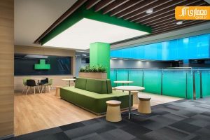 رنگ های پر انرژی، پیشتاز در طراحی داخلی دفتر کار مایکروسافت