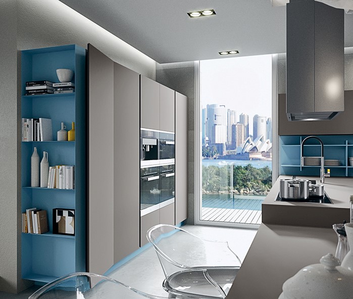 طراحی کابینت آشپزخانه مدرن 3 (خاکستری)
