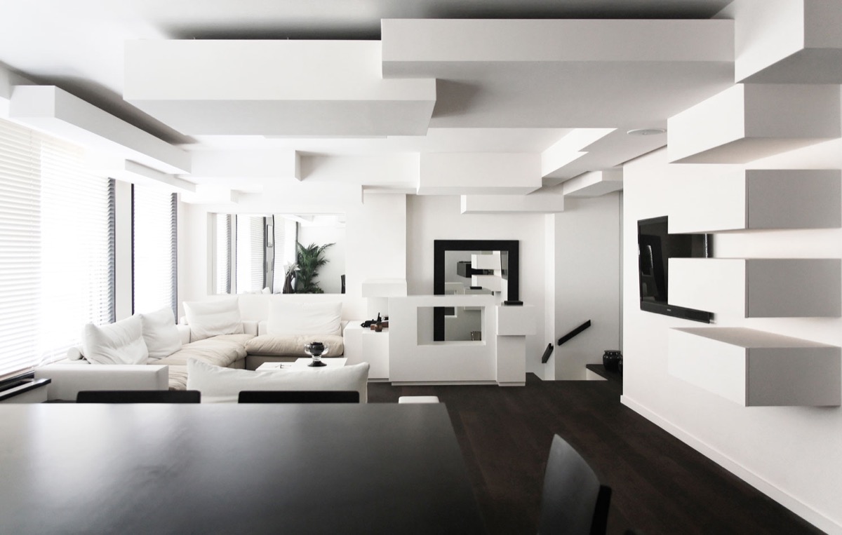 دکوراسیون داخلی منزل | تصاویر انواع دکوراسیون پذیرایی سیاه و سفید مدرن و شیک