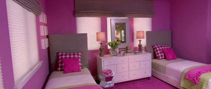 دکوراسیون داخلی اتاق خواب و پذیرایی به رنگ بنفش ارغوانی و یاسی | طراحی دکوراسیون داخلی
